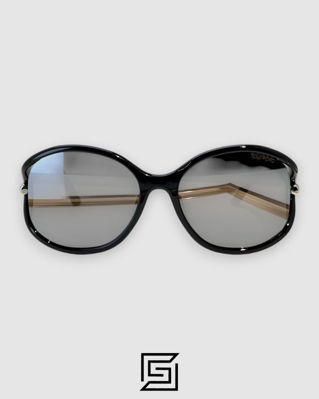 ⁦Tom Ford FT1090 Silver Mirror Lenses and Black Frame⁩ - الصورة ⁦2⁩