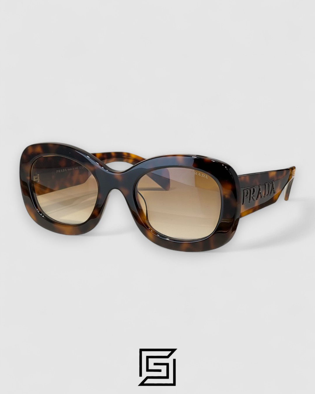 Prada PRA 13S Honey Lenses Tiger Brown Frame - Image 1