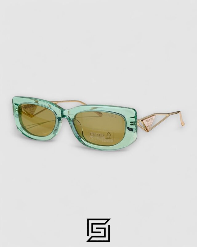 Prada SPR 14Y Clear Olive Light Filter Lenses Green Frame