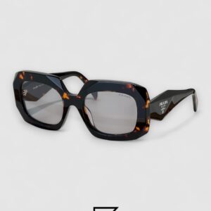 Prada SPR B23 Light Grey Lenses Tiger Brown Frame - Image 1