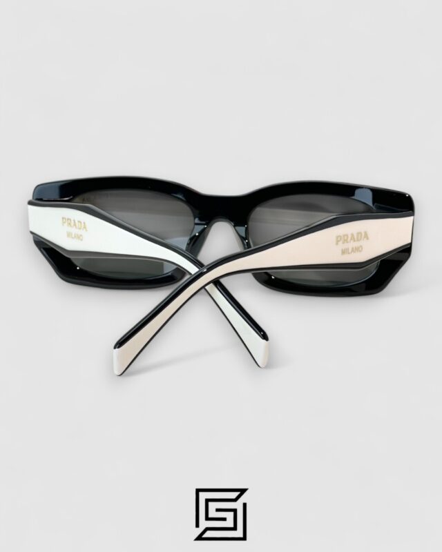 Prada PRB05 Black Lenses Black Frame White Arm