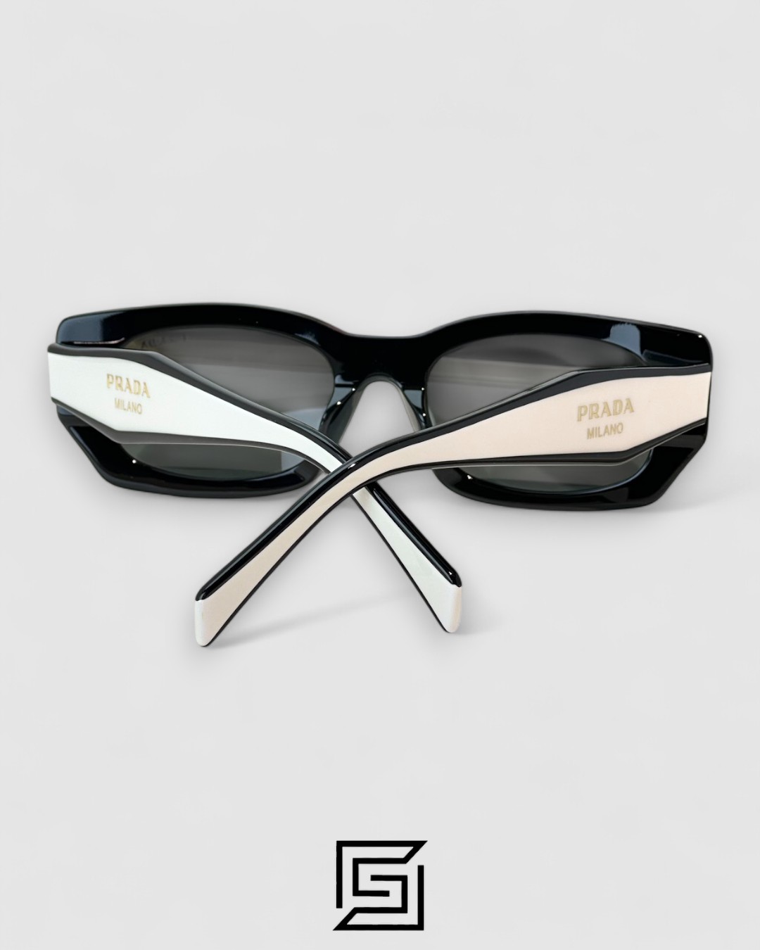 ⁦Prada PRB05 Black Lenses Black Frame White Arm⁩ - الصورة ⁦4⁩
