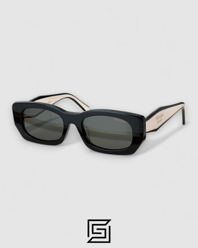 Prada PRB05 Black Lenses Black Frame White Arm
