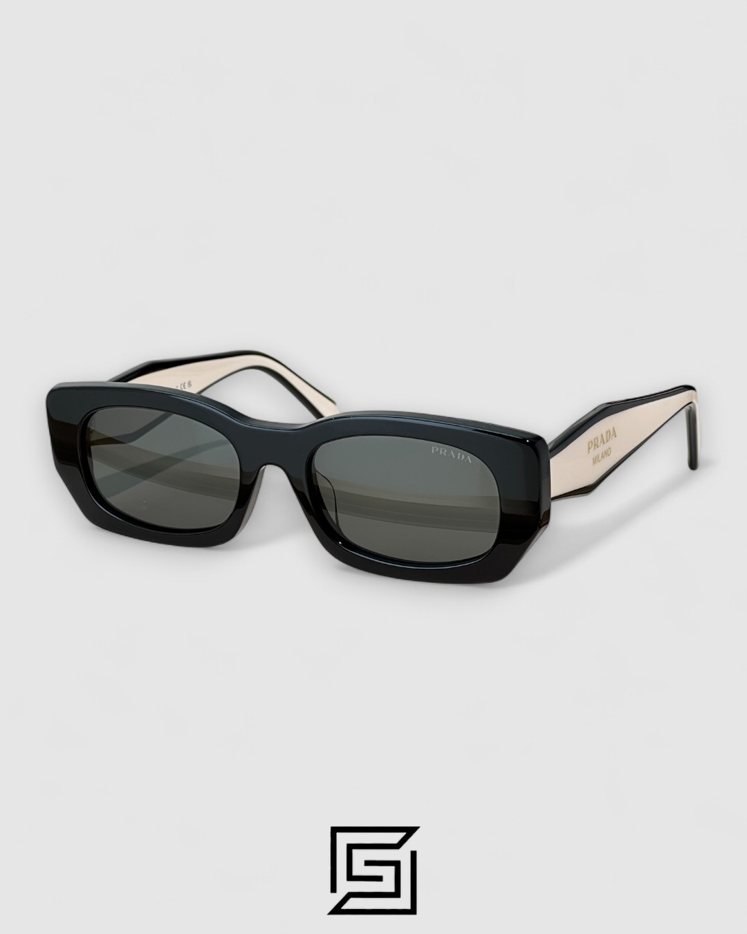 ⁦Prada PRB05 Black Lenses Black Frame White Arm⁩ - الصورة ⁦1⁩