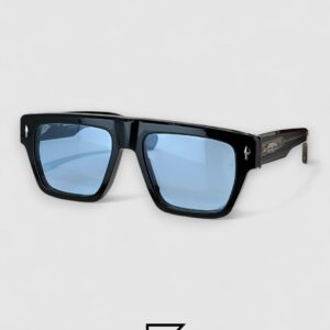 ACOMA Bold Black Frame With Blue Lenses and Gold Arm - Image 1