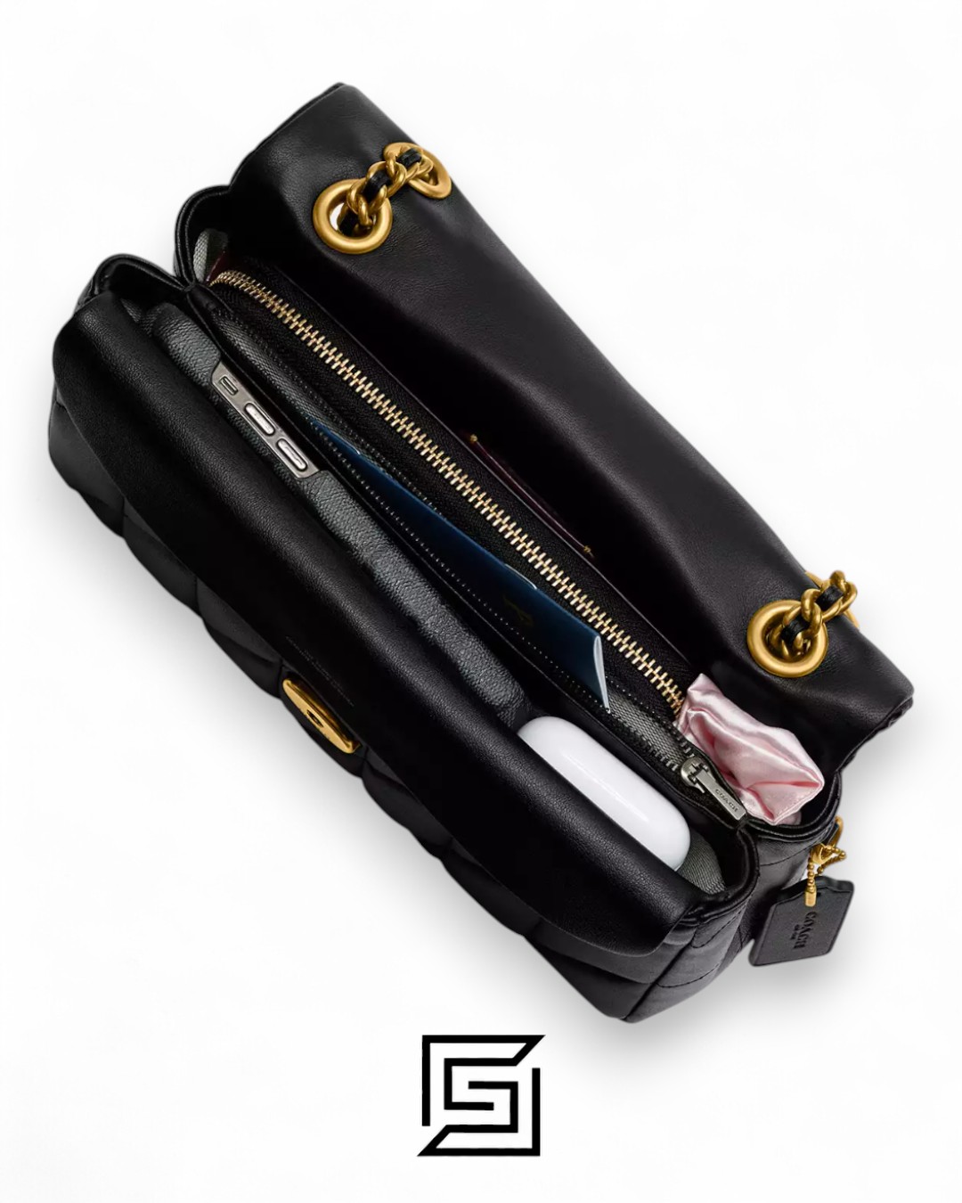 Coach Tabby Shoulder Bag 26 With Pillow Quilting Black Gold – Style No. CP150 - Image 4