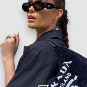Prada OPR17WSF Grey Lenses Transparent Grey Frame - Image 4
