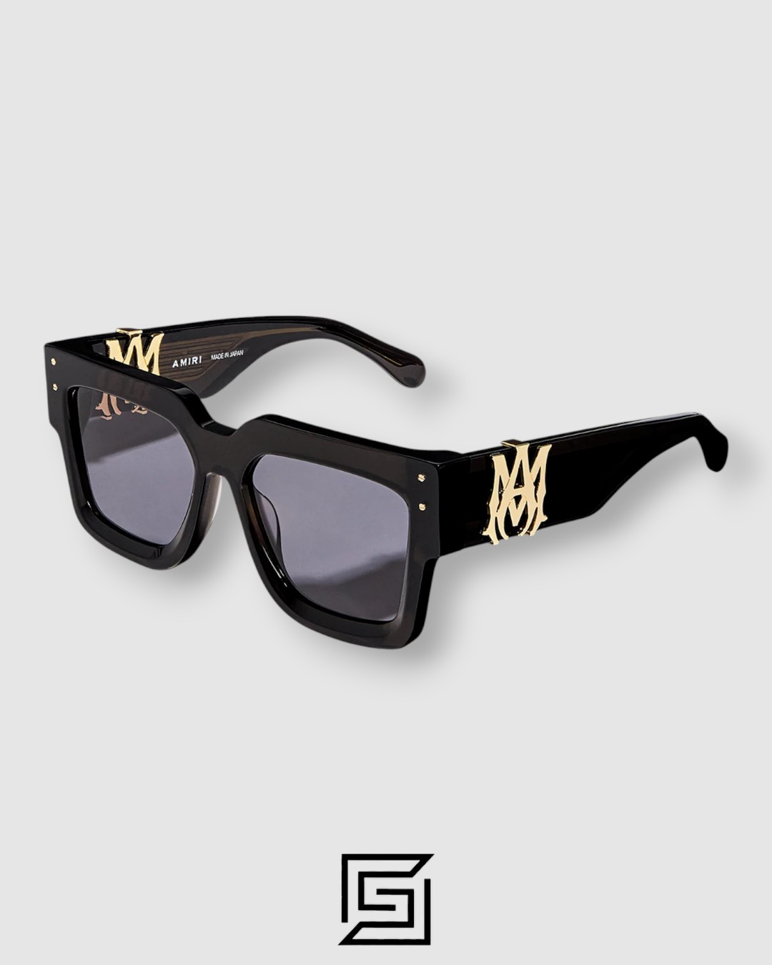 AMIRI Acetate Jumbo MA Unisex Sunglasses Black x Grey - Image 1