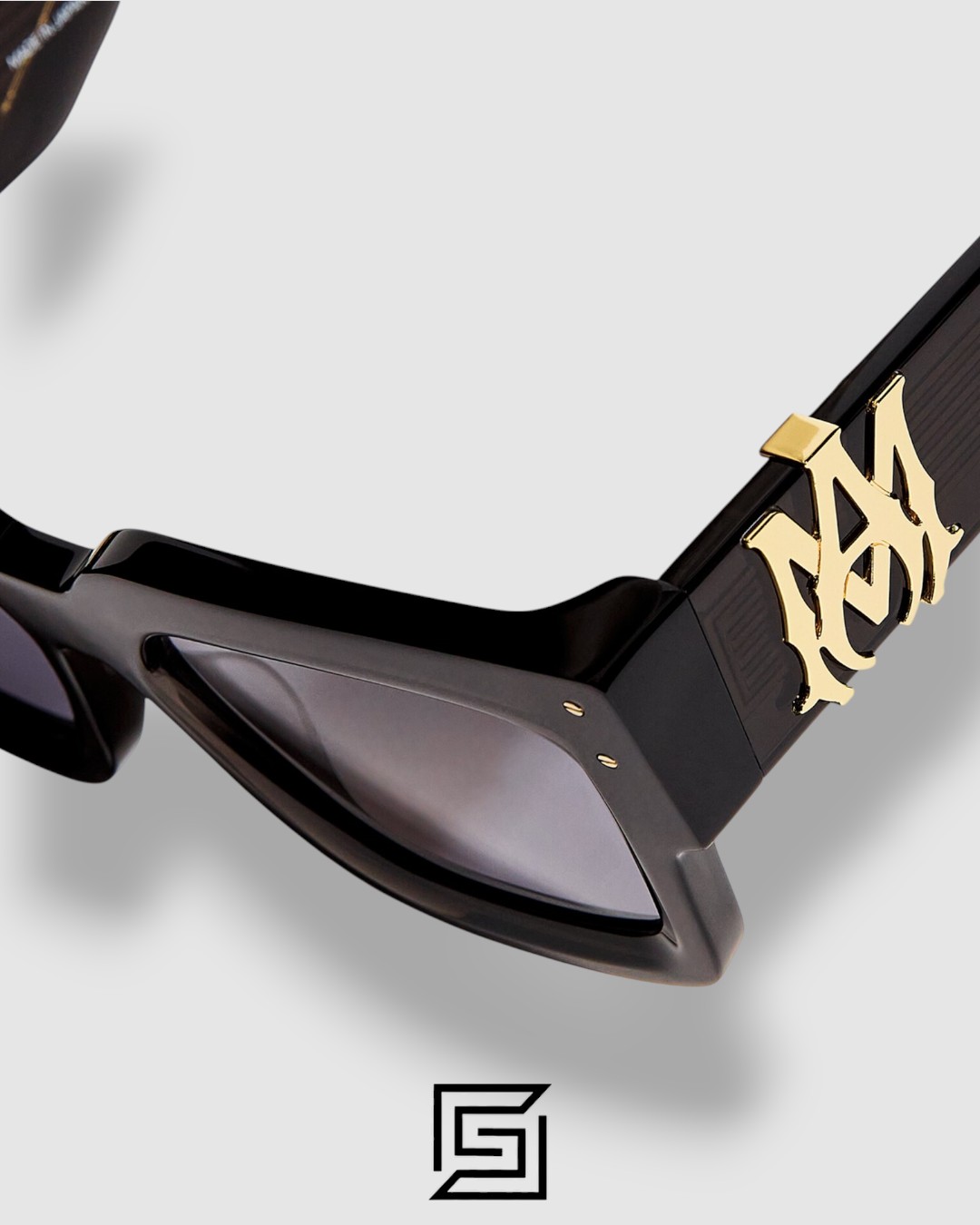 AMIRI Acetate Jumbo MA Unisex Sunglasses Black x Grey - Image 3