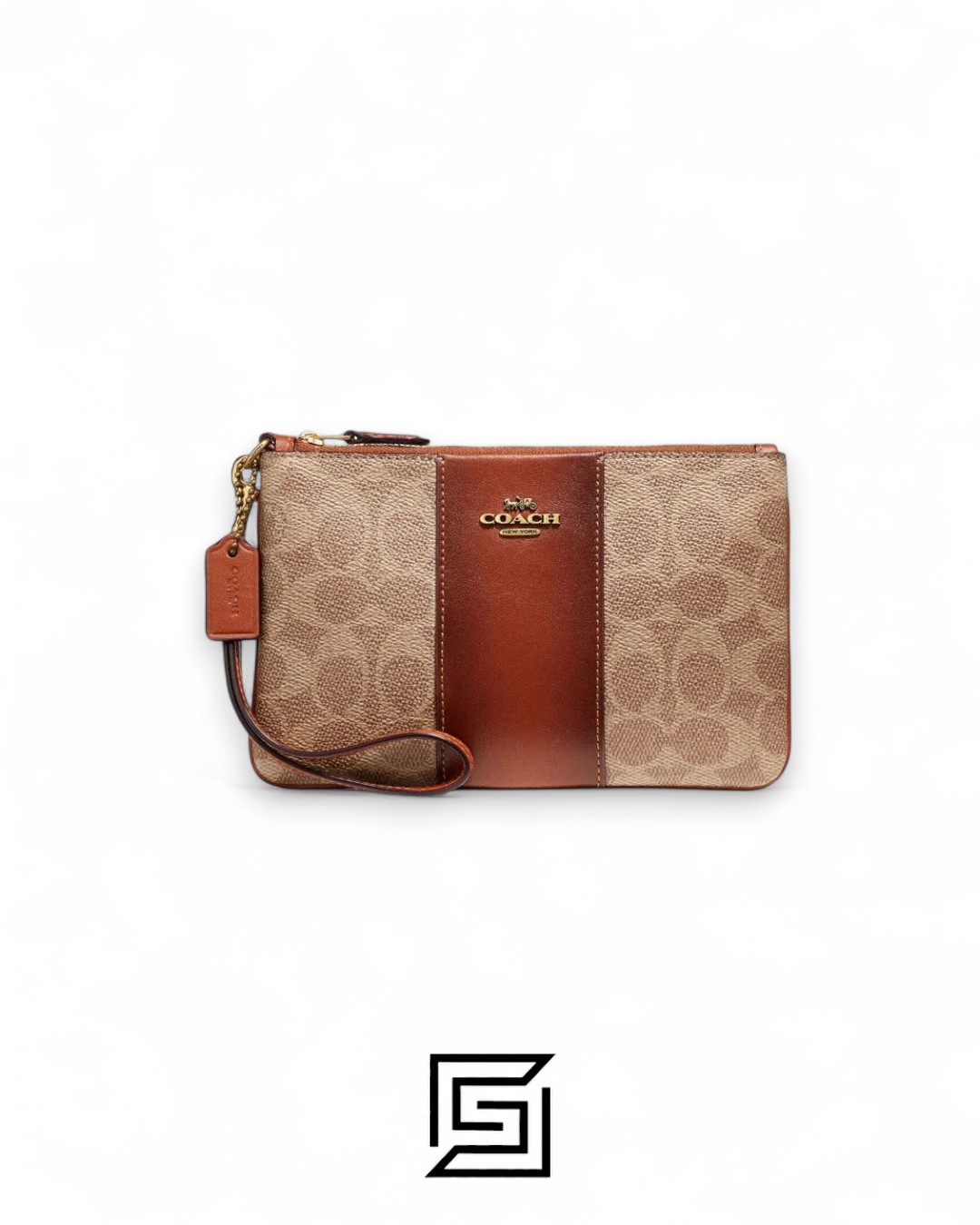 Coach Small Wristlet In Colorblock Signature Canva Brown x Brown No. F32445 - Image 1