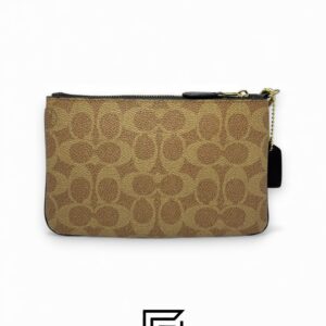 Coach Small Wristlet In Colorblock Signature Canva Brown x Black No. F32445 - Image 2
