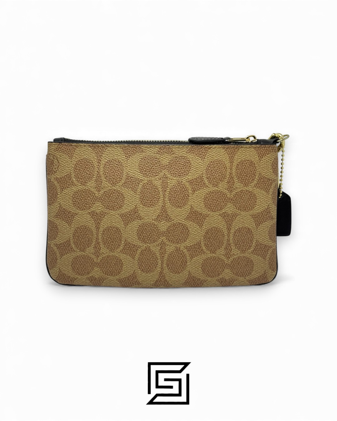 Coach Small Wristlet In Colorblock Signature Canva Brown x Black No. F32445 - Image 2