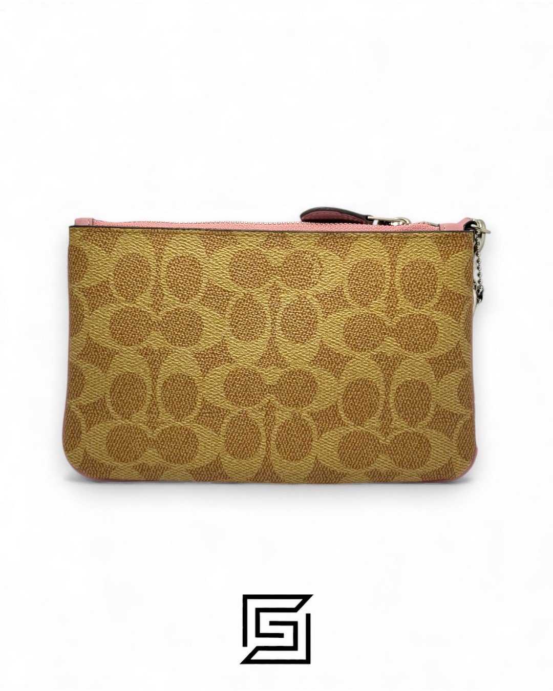 Coach Small Wristlet In Colorblock Signature Canva Brown x Pink No. F32445 - Image 2