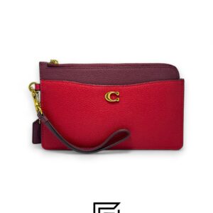 Coach L Zip Wristlet In Colorblock Red Style No. C8569 - Image 1