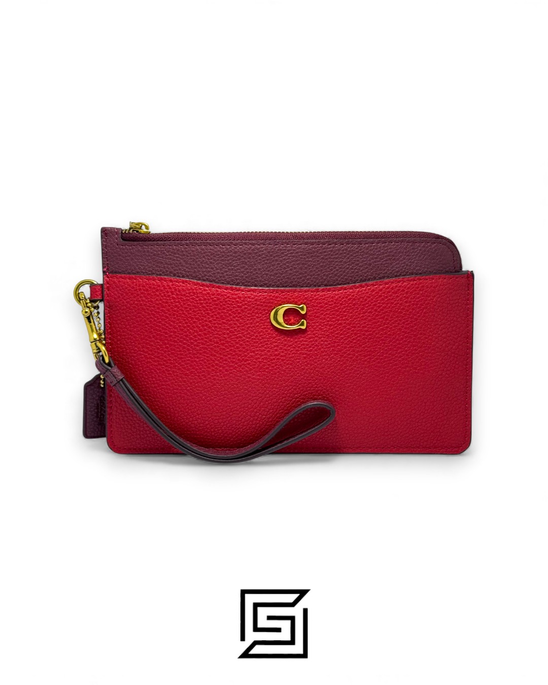 Coach L Zip Wristlet In Colorblock Red Style No. C8569 - Image 1