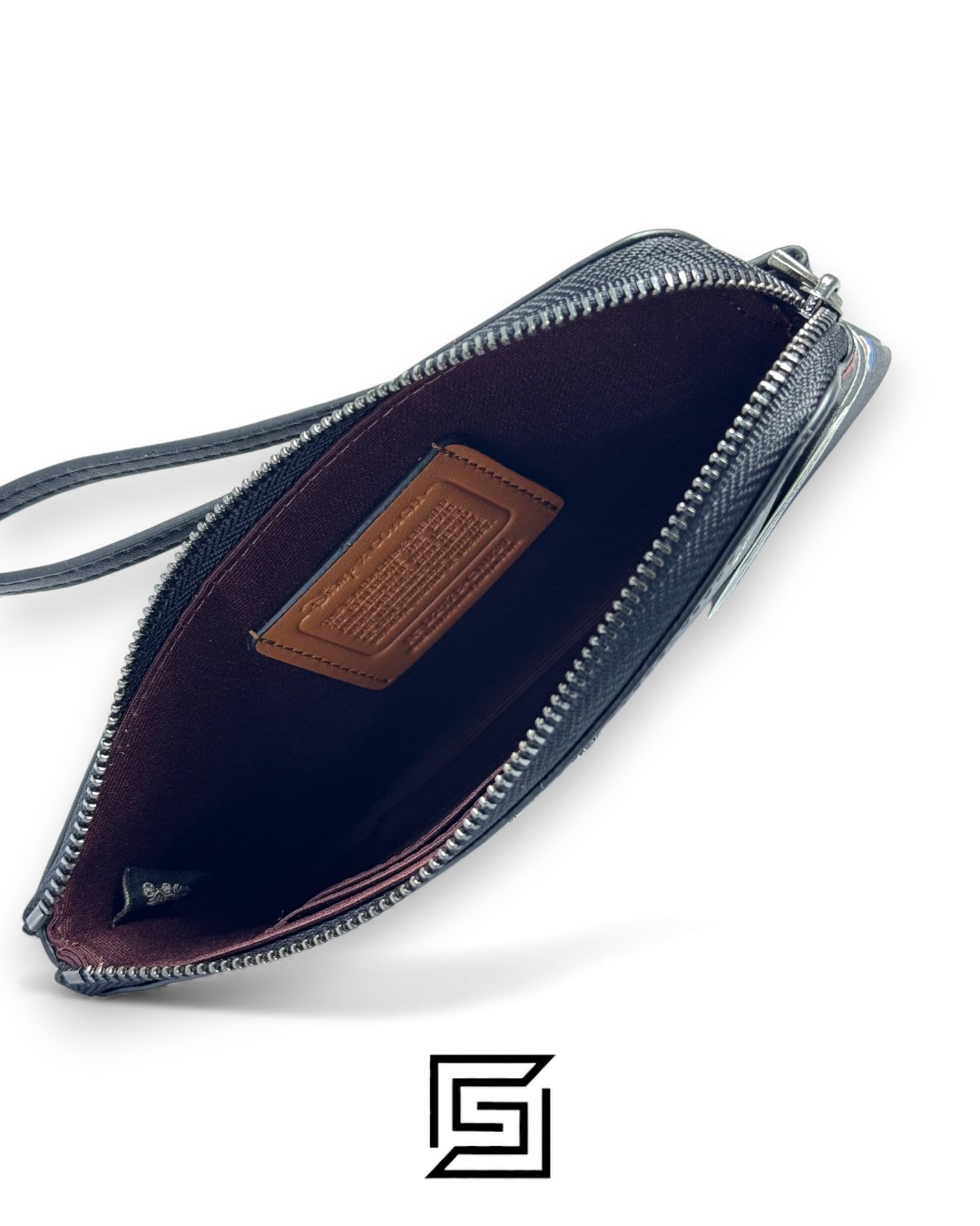 Coach Corner Zip Wristlet In Leather With Disney Holiday Print Black Style No. CN031 - Image 3