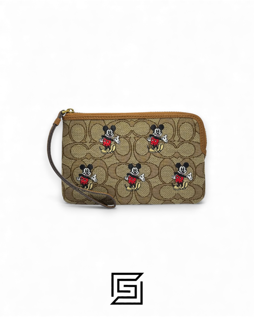 Disney X Coach Corner Zip Wristlet In Signature Jacquard With Mickey Mouse Print Style No. CN033 - Image 1