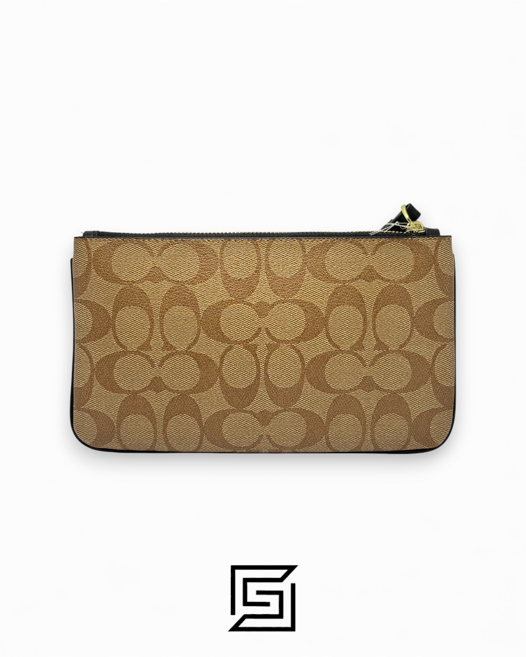 Coach Large Wristlet In Signature Canvas Khaki x Black Style No. F58695 - Image 2