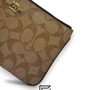 Coach Large Wristlet In Signature Canvas Khaki x Black Style No. F58695 - Image 3