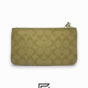 Coach Large Wristlet In Signature Canvas Khaki x White Style No. F58695 - Image 2