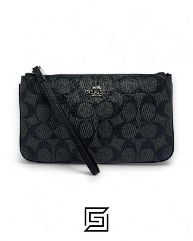 Coach Large Wristlet In Signature CanvasGrey Style No. F58695