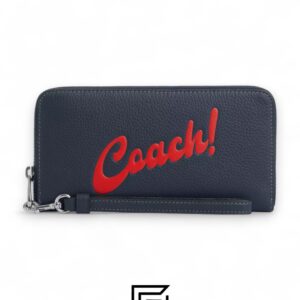 ⁦Coach Long Zip Around Wallet with Coach Graphic Blue Style No. CU381⁩ - الصورة ⁦1⁩