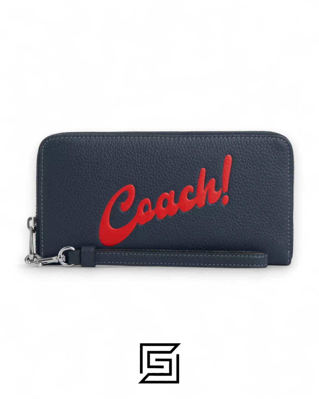⁦Coach Long Zip Around Wallet with Coach Graphic Blue Style No. CU381⁩ - الصورة ⁦1⁩