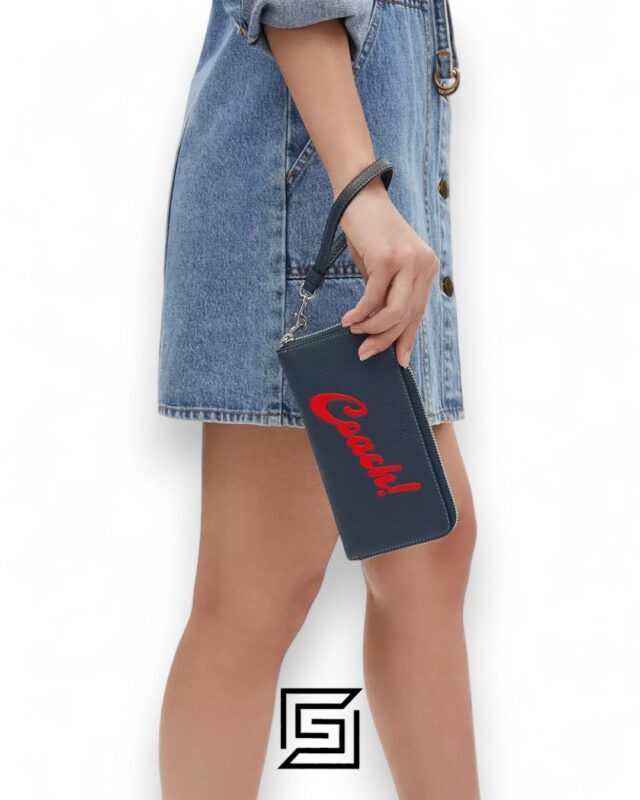 Coach Long Zip Around Wallet with Coach Graphic Blue Style No. CU381