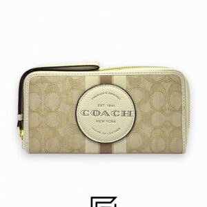 ⁦Coach Dempsey Large Phone Wallet In Signature Jacquard With Stripe And Coach Patch Khaki Style No. C9073⁩ - الصورة ⁦1⁩