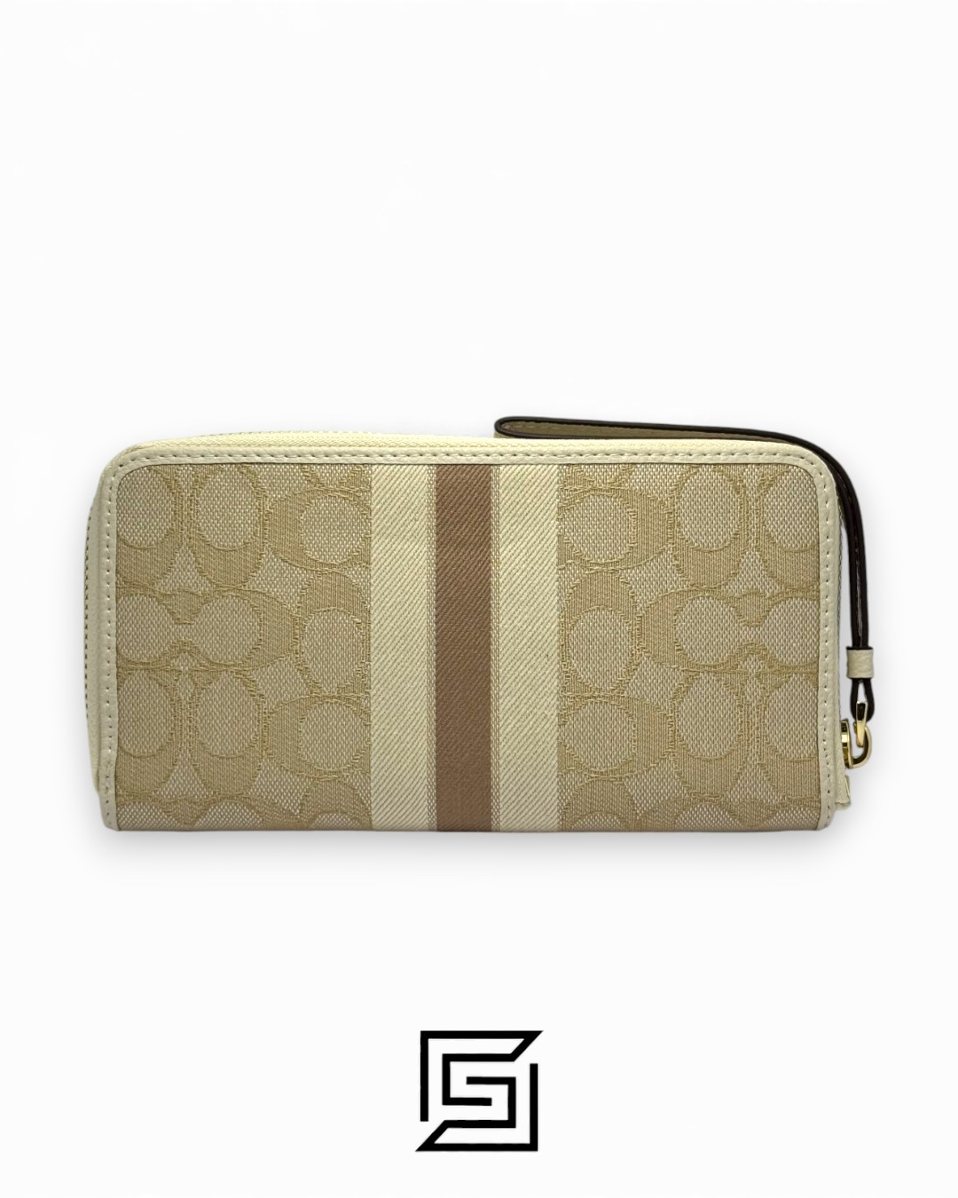 ⁦Coach Dempsey Large Phone Wallet In Signature Jacquard With Stripe And Coach Patch Khaki Style No. C9073⁩ - الصورة ⁦2⁩