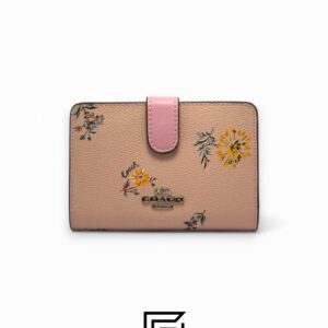 ⁦Coach Medium Corner Zip Wallet With Dandelion Floral Pink Style No. 2885⁩ - الصورة ⁦1⁩