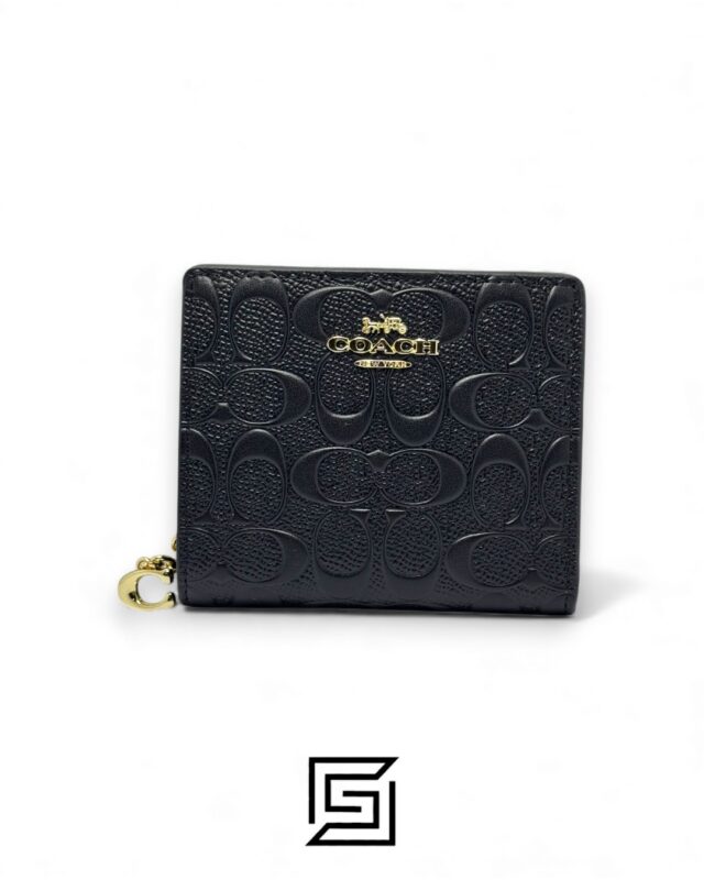 Coach Snap Wallet In Signature Black Style No. C7353