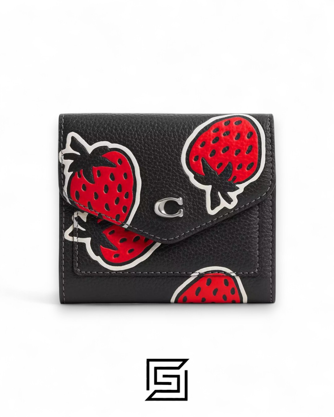 Coach Wyn Small Wallet With Strawberry Print Black Style No. CU474 - Image 1