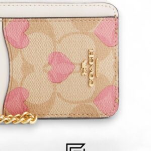 Coach Zip Card Case In Signature Canvas With Heart Print Style No. CW883 - Image 3