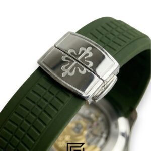Patek Philippe Aquanaut Chronograph – Green Dial × Green Rubber Strap – Japanese Automatic White Second Hand - Image 4