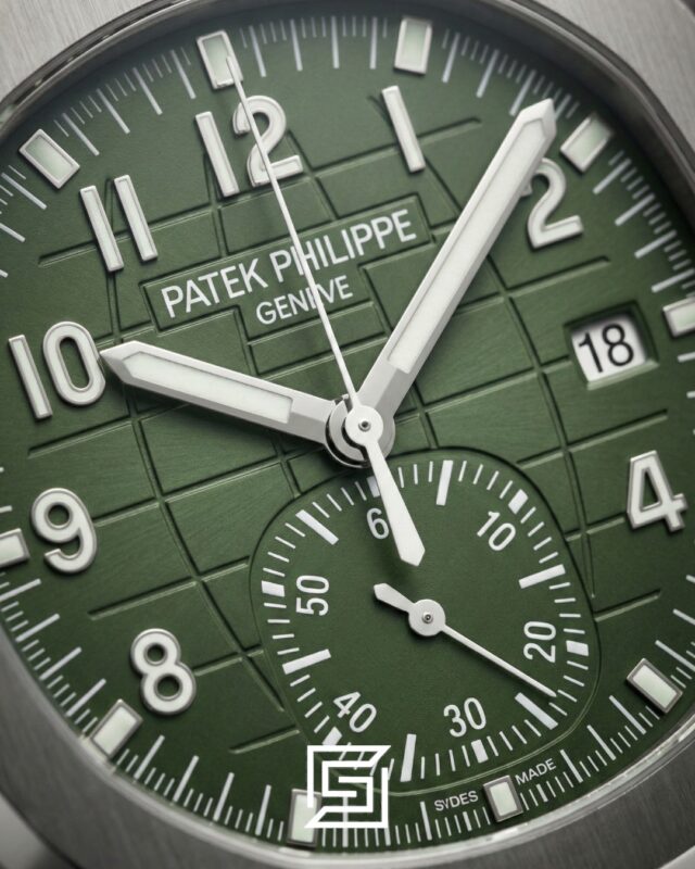 Patek Philippe Aquanaut Chronograph – Green Dial × Green Rubber Strap – Japanese Automatic White Second Hand
