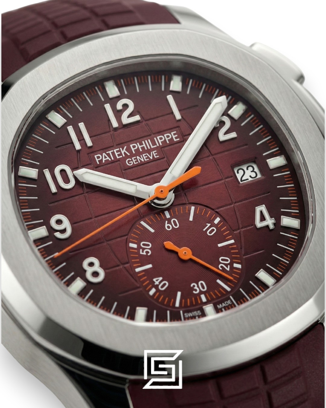 ⁦Patek Philippe Aquanaut Chronograph – Brown Dial × Brown Rubber Strap – Japanese Automatic⁩ - الصورة ⁦2⁩
