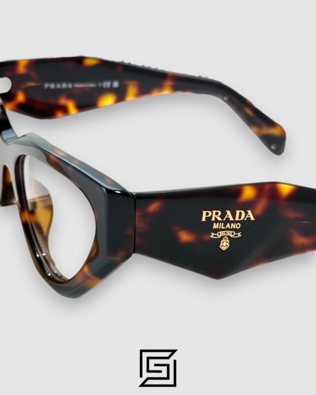 Prada VPR C07 Tiger Brown Frame Cat-Eye Optical Glasses