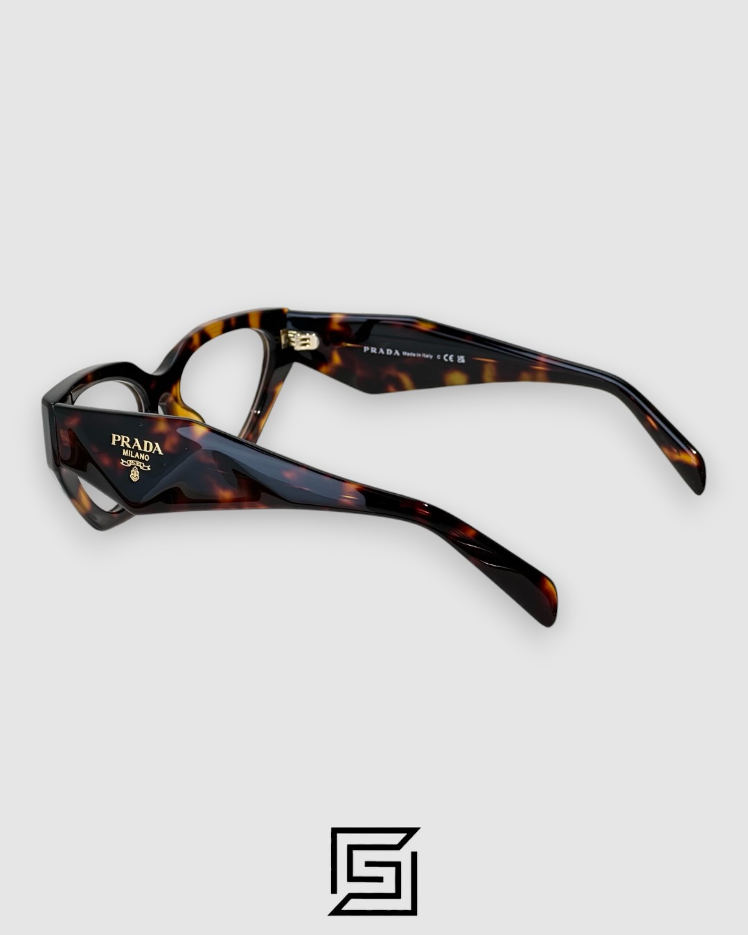 Prada VPR C07 Tiger Brown Frame Cat-Eye Optical Glasses - Image 2
