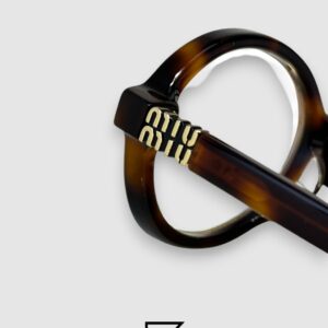 Miu Miu SMU04Z Tiger Brown Frame Gold LogoOptical Glasses - Image 6