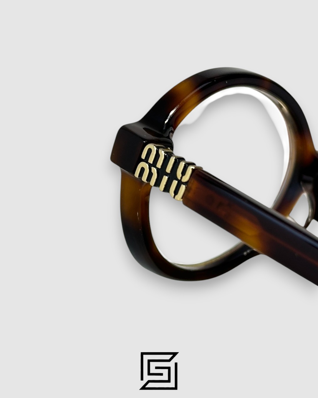 Miu Miu SMU04Z Tiger Brown Frame Gold LogoOptical Glasses - Image 6