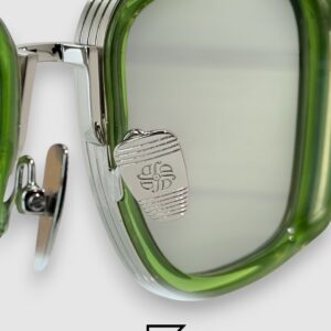 John Dalia BARD C107 Green Lenses and Green Frame Silver Metal  Sunglasses - Image 4
