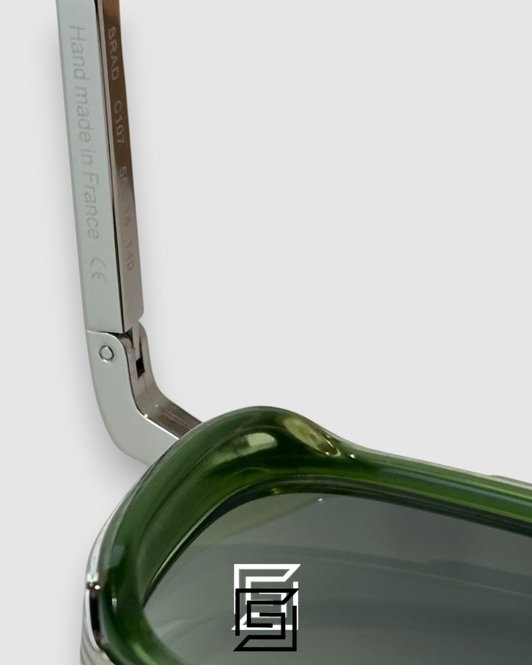 John Dalia BARD C107 Green Lenses and Green Frame Silver Metal  Sunglasses - Image 6