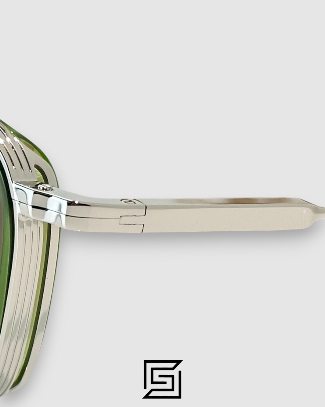 John Dalia BARD C107 Green Lenses and Green Frame Silver Metal  Sunglasses - Image 5