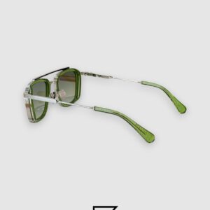 John Dalia BARD C107 Green Lenses and Green Frame Silver Metal  Sunglasses - Image 3