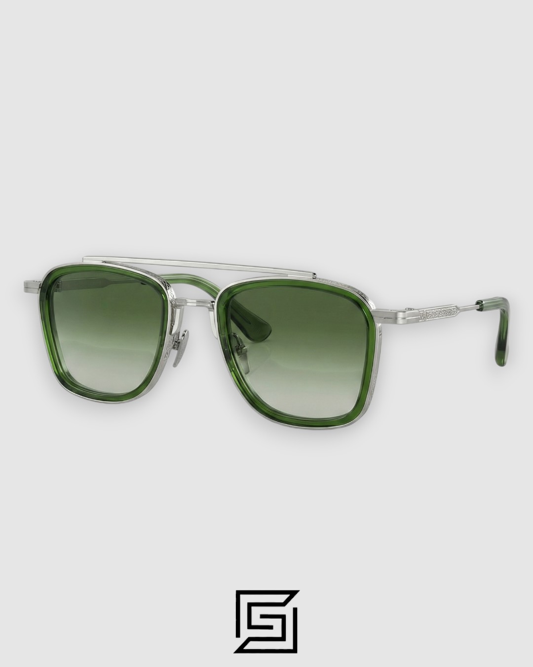 John Dalia BARD C107 Green Lenses Green Frame With Silver Metal