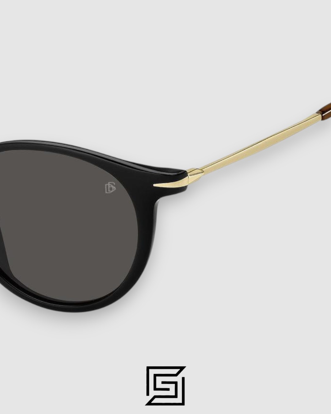 ⁦David Beckham DB1032 Black Frame and Gold Arm with Black Lenses⁩ - الصورة ⁦3⁩