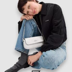 Coach Hailey Flap Bag In Signature Canvas White Style Number CAN70 - Image 6