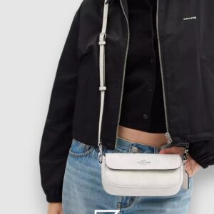 Coach Hailey Flap Bag In Signature Canvas White Style Number CAN70 - Image 5