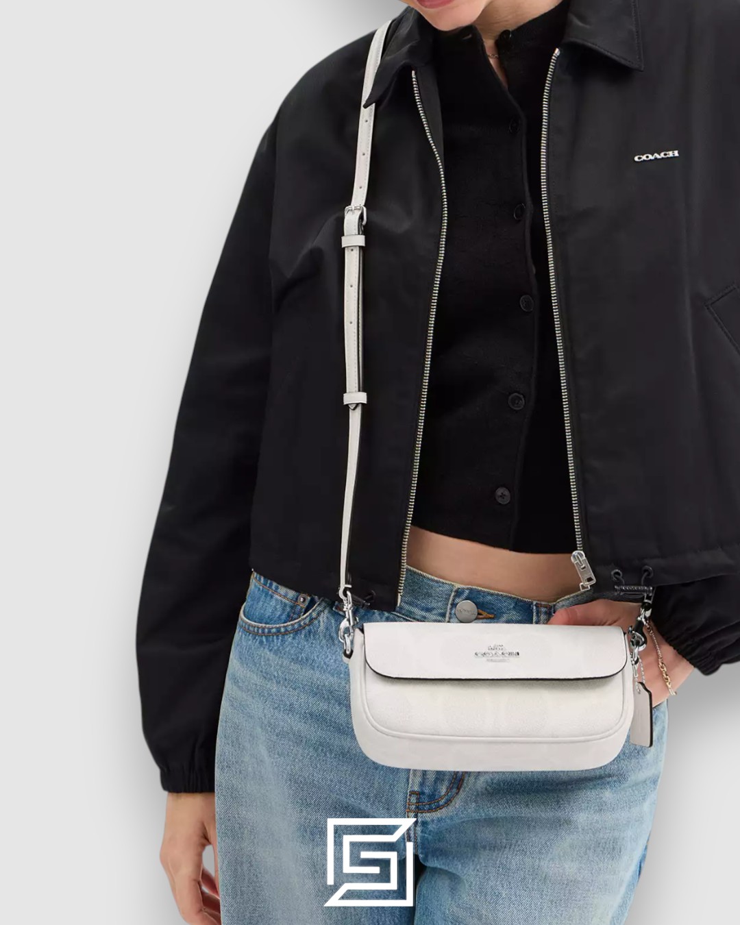 Coach Hailey Flap Bag In Signature Canvas White Style Number CAN70 - Image 5